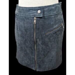 Bagatelle NYC Blue/Grey Suede Full Zip Mini Skirt Size Small
